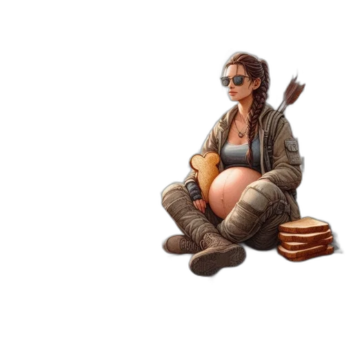food, weapon, jacket, staff, pixel art, concept art, 3d render, fantasy art transparent PNG cut-out