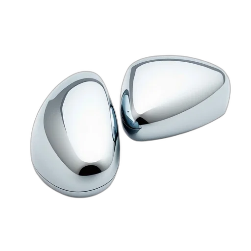 jewelry, 3d render, pair, shiny, new-looking, chrome, car, side transparent PNG cut-out
