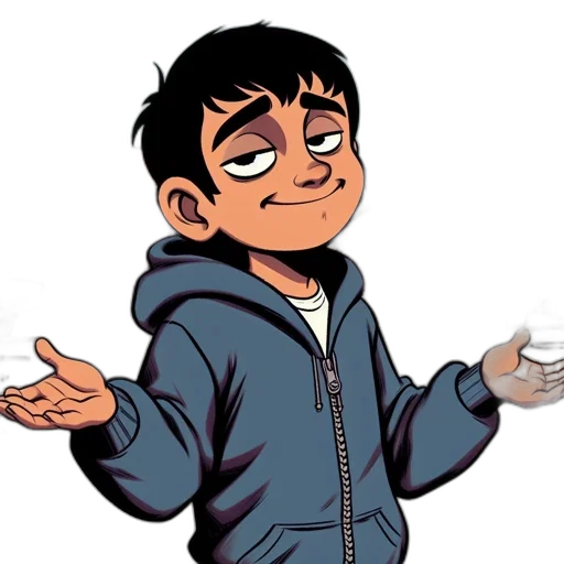 jacket, staff, face, cartoon, anime, concept art, comic book art, young transparent PNG cut-out