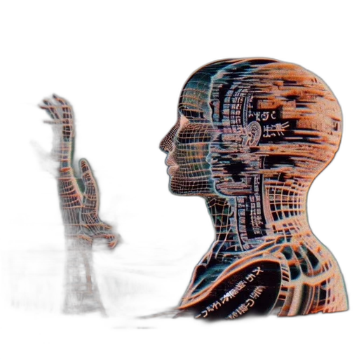 robot, mask, face, creature, 3d render, concept art, pixel art, cyberpunk transparent PNG cut-out