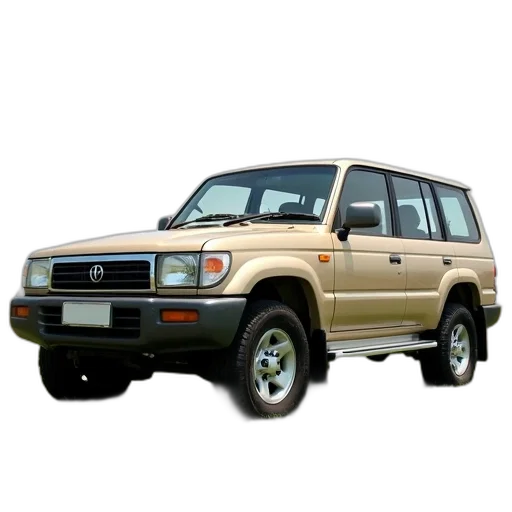 car, photorealistic, 3d render, beige, suv, parked, grassy, field transparent PNG cut-out
