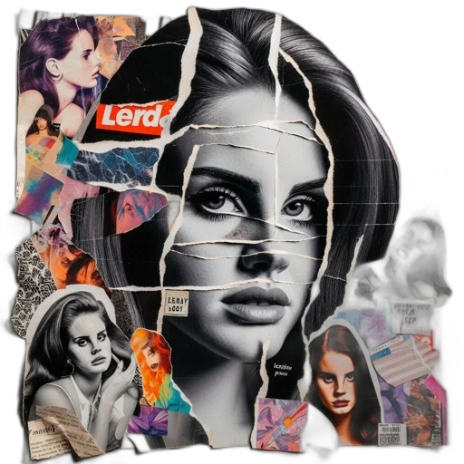 jacket, face, dress, photorealistic, comic book art, concept art, collage, features transparent PNG cut-out