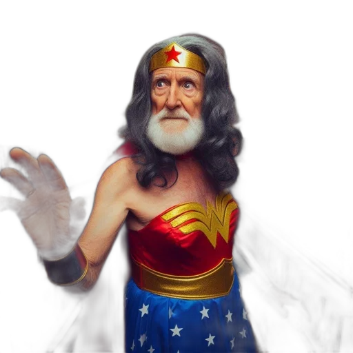 mask, 3d render, comic book art, fantasy art, concept art, elderly, man, long transparent PNG cut-out
