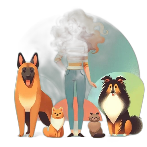 animal, staff, concept art, fantasy art, pixel art, anime, fog, fire transparent PNG cut-out