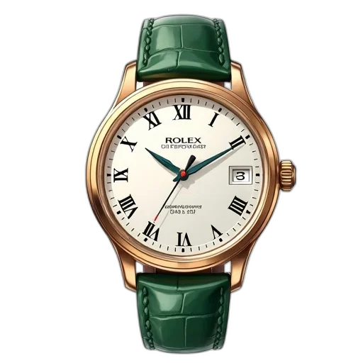jewelry, digital, illustration, wristwatch, green, strap, white, face transparent PNG cut-out