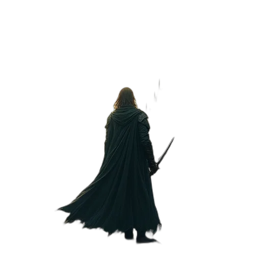 sword, staff, weapon, jacket, concept art, fantasy art, pixel art, comic book art transparent PNG cut-out