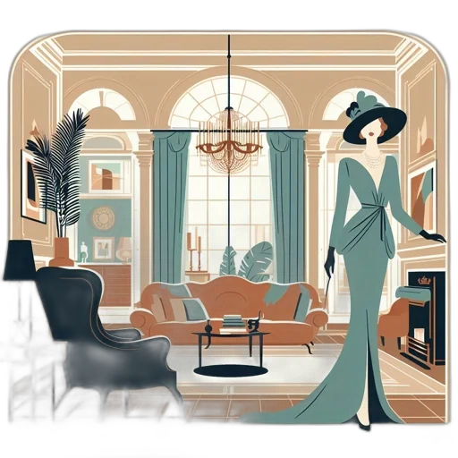 furniture, dress, concept art, cartoon, fantasy art, watercolor, city street, blue transparent PNG cut-out