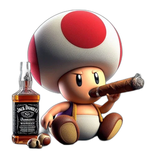 bottle, hat, weapon, animal, pixel art, 3d render, concept art, rendered transparent PNG cut-out