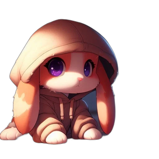 creature, hat, animal, face, 3d render, concept art, watercolor, pixel art transparent PNG cut-out