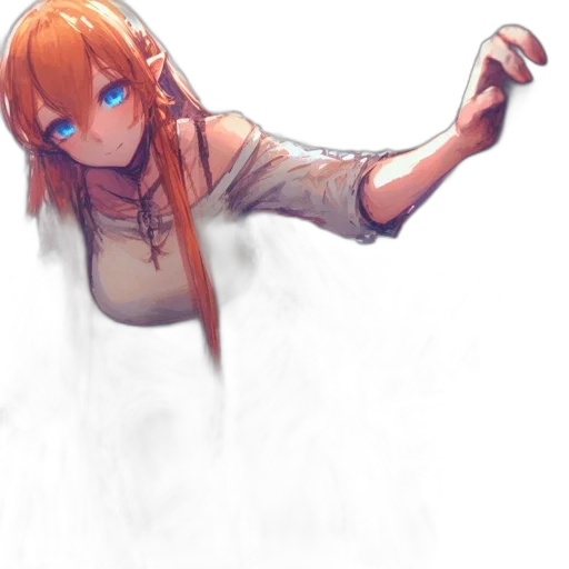 staff, weapon, dress, sword, anime, fantasy art, concept art, watercolor transparent PNG cut-out