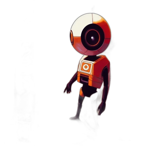 robot, creature, staff, mask, concept art, 3d render, pixel art, comic book art transparent PNG cut-out