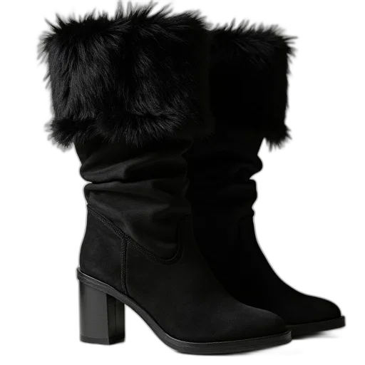 shoes, womens, black, boots transparent PNG cut-out