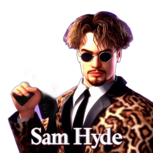 jacket, cyberpunk, vaporwave, photorealistic, 3d render, sam, hyde, character transparent PNG cut-out