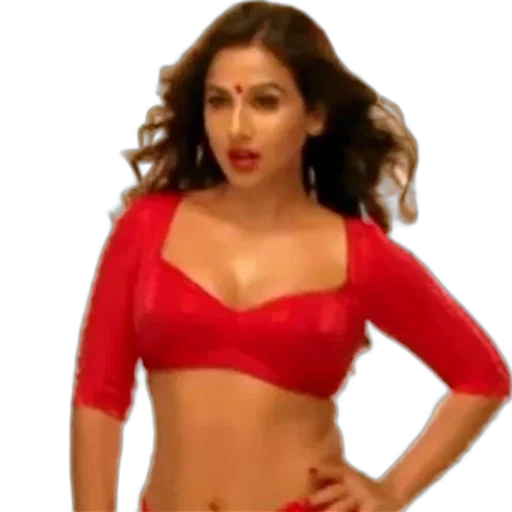 dress, red, woman, top, bindi, her, forehead, stands transparent PNG cut-out