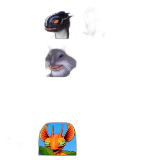 mask, dragon, creature, face, concept art, pixel art, 3d render, dark transparent PNG cut-out