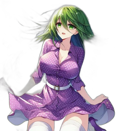 dress, staff, dragon, pixel art, concept art, anime, fantasy art, green transparent PNG cut-out