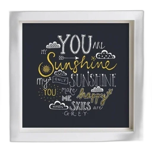 jewelry, framed, piece, art, words, sunshine, only, make transparent PNG cut-out