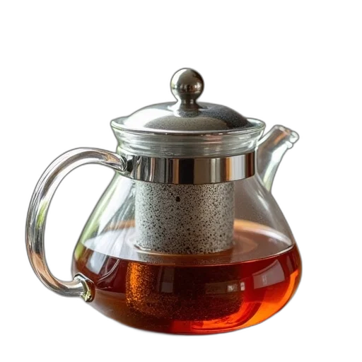 3d render, photorealistic, glass, kettle transparent PNG cut-out
