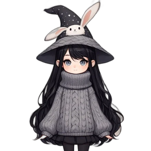 hat, dress, creature, staff, pixel art, anime, fantasy art, concept art transparent PNG cut-out
