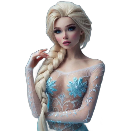 dress, jewelry, fantasy art, concept art, 3d render, photorealistic, snow, blue transparent PNG cut-out