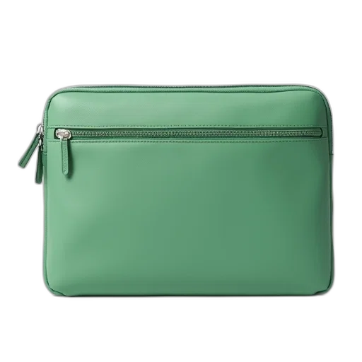 green, pastel, laptop, sleeve, smooth, surface, zipper, closure transparent PNG cut-out