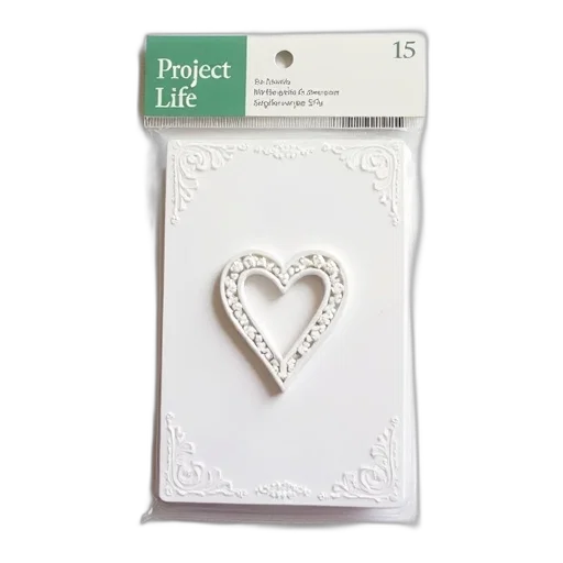 jewelry, white, card, heart-shaped, design, center, surrounded, decorative transparent PNG cut-out