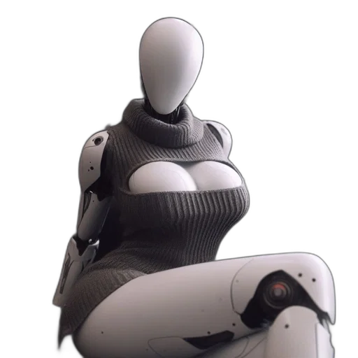 robot, jacket, dress, creature, 3d render, concept art, cyberpunk, photorealistic transparent PNG cut-out