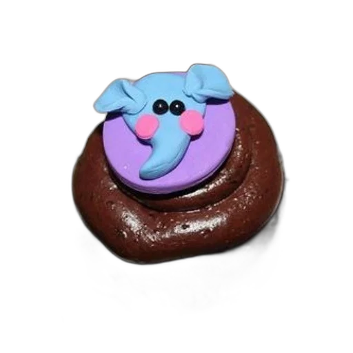 food, creature, animal, jewelry, 3d render, chocolate, cupcake, blue transparent PNG cut-out