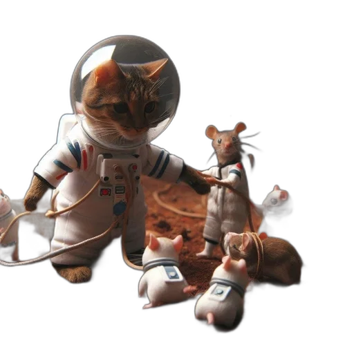 robot, staff, animal, concept art, 3d render, fantasy art, pixel art, outer space transparent PNG cut-out