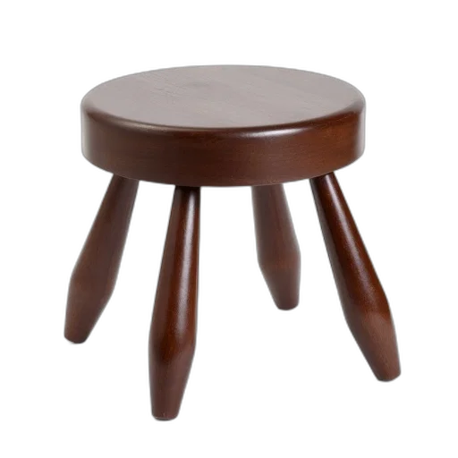 furniture, 3d render, earth tones, wooden, stool, round, top, four transparent PNG cut-out