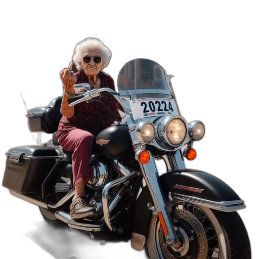 jacket, car, concept art, photorealistic, 3d render, cyberpunk, elderly, woman transparent PNG cut-out