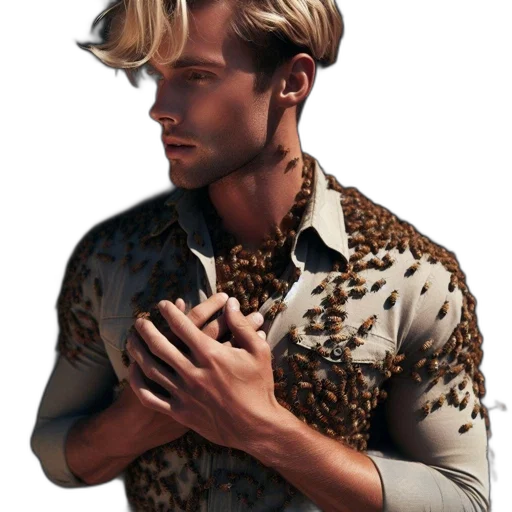 jacket, hair, face, animal, photorealistic, fantasy art, concept art, comic book art transparent PNG cut-out