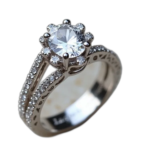 jewelry, crown, photorealistic, 3d render, silver, ring, textured, band transparent PNG cut-out