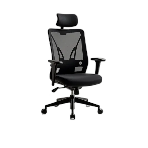 furniture, 3d render, black, mesh, back, office, chair, high transparent PNG cut-out