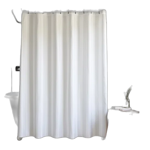 furniture, staff, 3d render, white, stripe, shower, curtain, perfect transparent PNG cut-out
