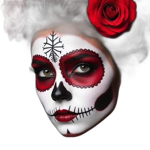 mask, face, photorealistic, fantasy art, concept art, 3d render, red, close-up transparent PNG cut-out