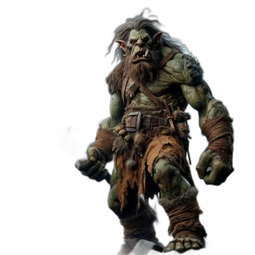 creature, staff, concept art, fantasy art, 3d render, comic book art, green, muscular transparent PNG cut-out