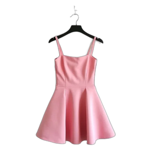 dress, 3d render, pastel, pink, fitted, bodice, flared, skirt transparent PNG cut-out
