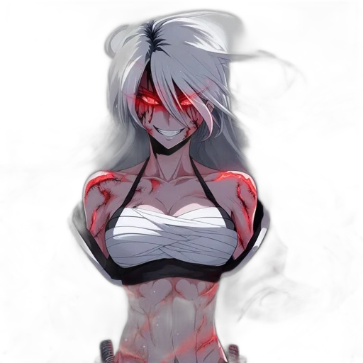 robot, dress, concept art, anime, pixel art, cyberpunk, neon lights, fire transparent PNG cut-out