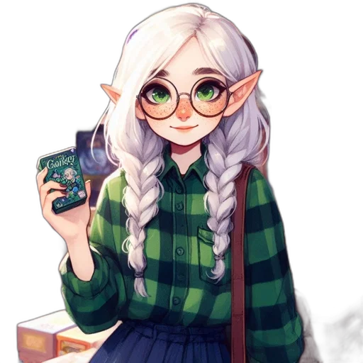 staff, dress, dragon, bottle, fantasy art, pixel art, anime, watercolor transparent PNG cut-out