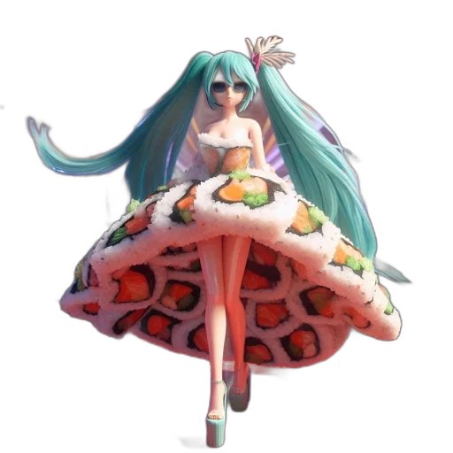 dress, food, umbrella, creature, concept art, 3d render, pixel art, anime transparent PNG cut-out