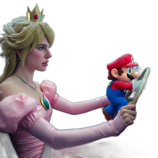 crown, dress, weapon, hat, 3d render, concept art, young, woman transparent PNG cut-out