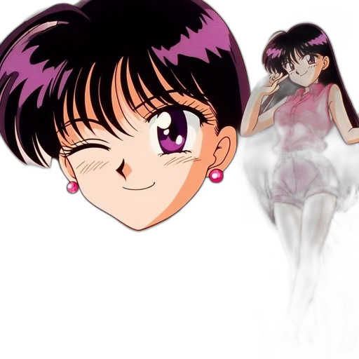 anime, vaporwave, cartoon, concept art, two, illustrations, depict, playful transparent PNG cut-out