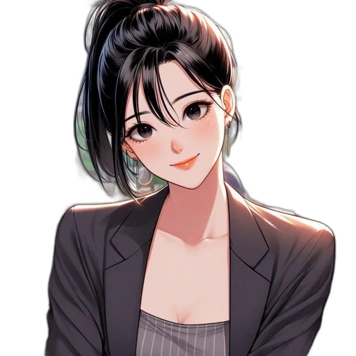 staff, jacket, face, dress, anime, cartoon, concept art, pixel art transparent PNG cut-out