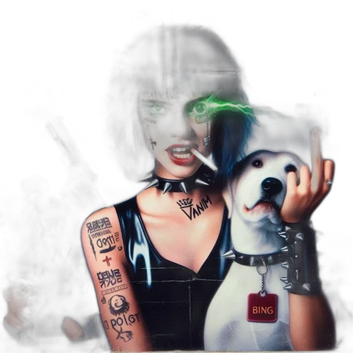 robot, mask, weapon, cyberpunk, concept art, photorealistic, fantasy art, neon lights transparent PNG cut-out