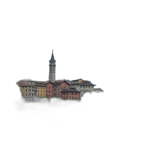 building, umbrella, staff, 3d render, watercolor, photorealistic, pixel art, fog transparent PNG cut-out