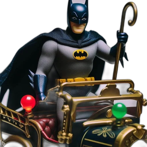 comic book art, concept art, batman, action, figure, shown, seated, ornate transparent PNG cut-out