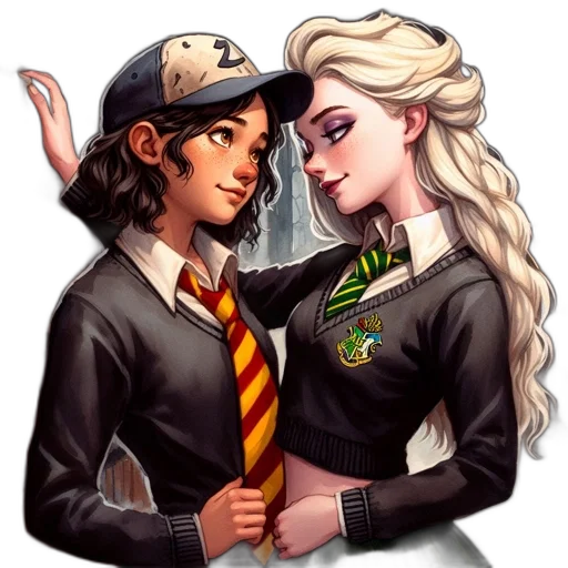 pixel art, fantasy art, comic book art, concept art, two, animated, characters, one transparent PNG cut-out