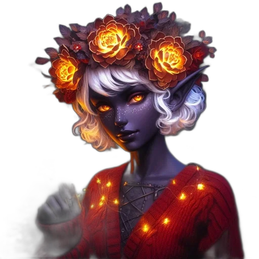 crown, flower, mask, face, fantasy art, concept art, pixel art, watercolor transparent PNG cut-out