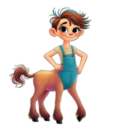 animal, dress, hair, creature, concept art, cartoon, fantasy art, watercolor transparent PNG cut-out